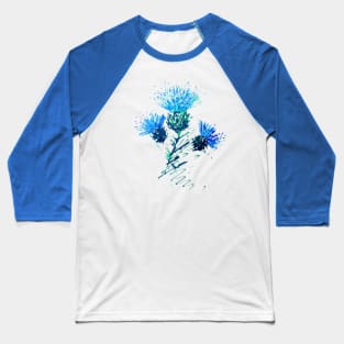 Scottish thistles in blue Baseball T-Shirt